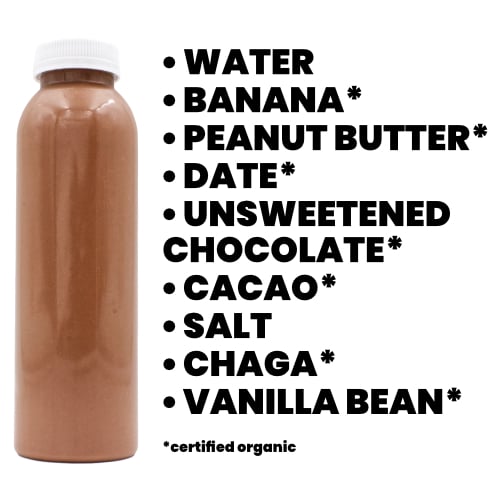 Balance peanut butter chocolate smoothie with chaga mushroom - Certified Organic Cold-Pressed Juice From Portland Juice Company