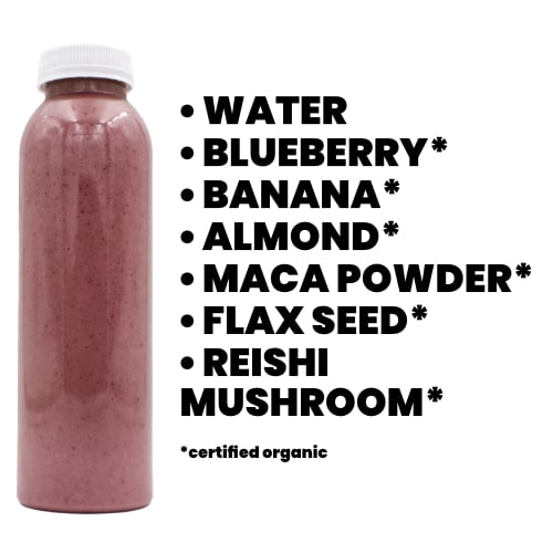 Energy blackberry almond smoothie with reishi mushroom - Certified Organic Cold-Pressed Juice From Portland Juice Company