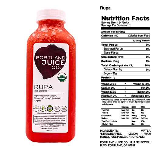 Certified Organic Rupa Strawberry Lemonade Juice