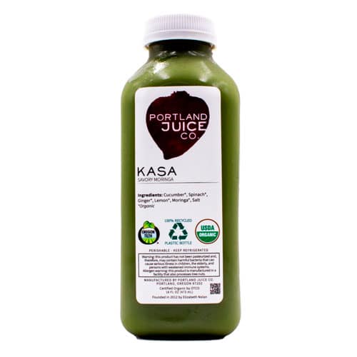 Kasa savory green juice with moringa olifera - Certified Organic Cold-Pressed Juice From Portland Juice Company