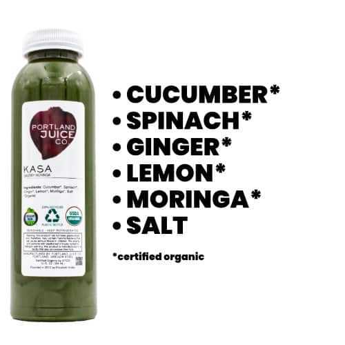 Kasa savory green juice with moringa olifera - Certified Organic Cold-Pressed Juice From Portland Juice Company